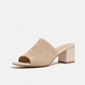 Block Heel Sandals in Apricot